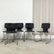 5 vintage chairs in black thermoformed wood