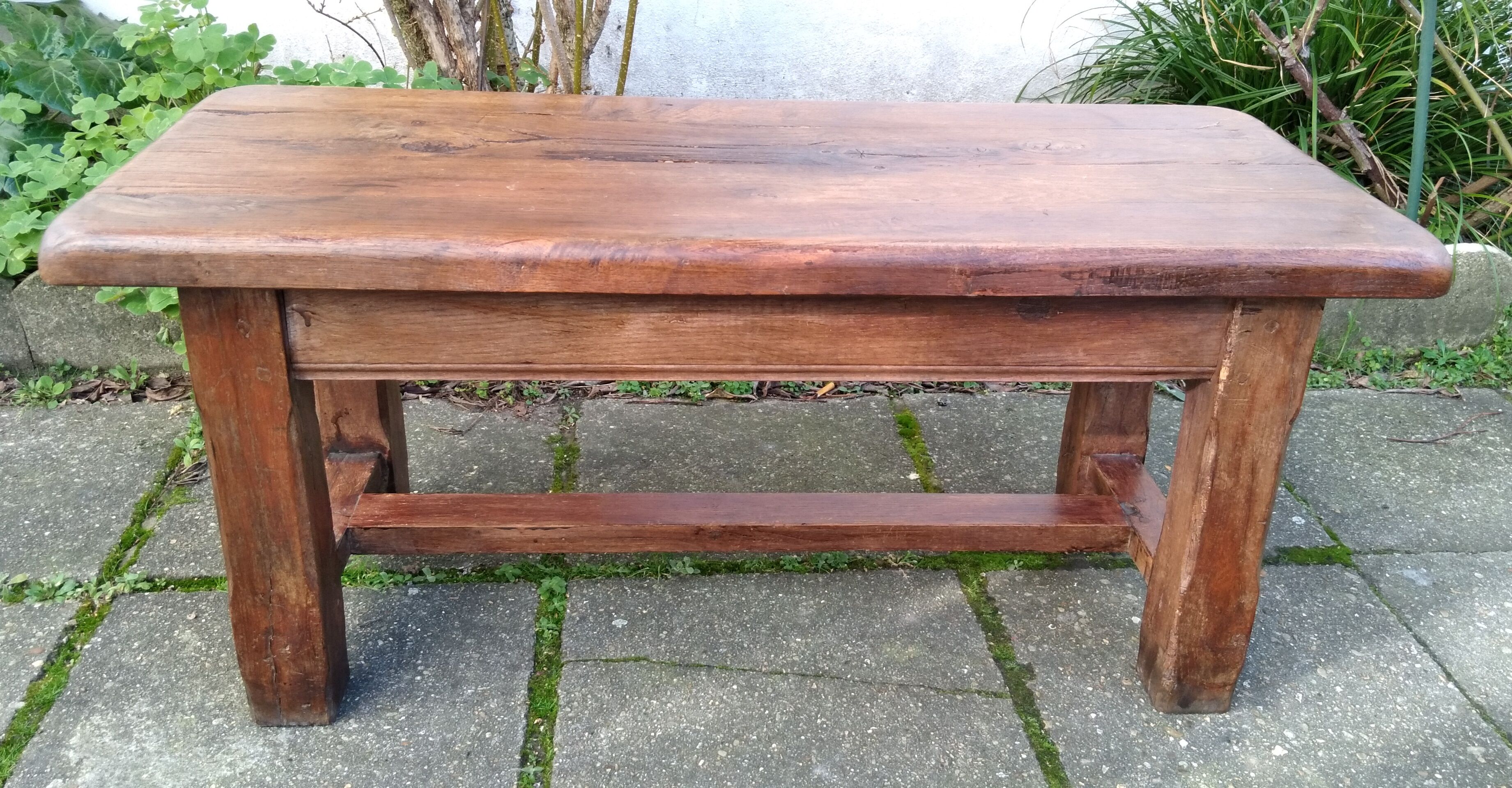 Brutalist oak coffee table