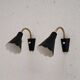 Pair of 1950s/60s Black Scandinavian Wall Lamps