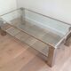 Chrome modernist coffee table. French work. Around 1970.