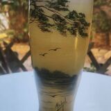 Vase with lake decoration signed Michel