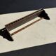 Antique wooden wall shelf with a turned gallery and 5 hooks L120 H40 D18