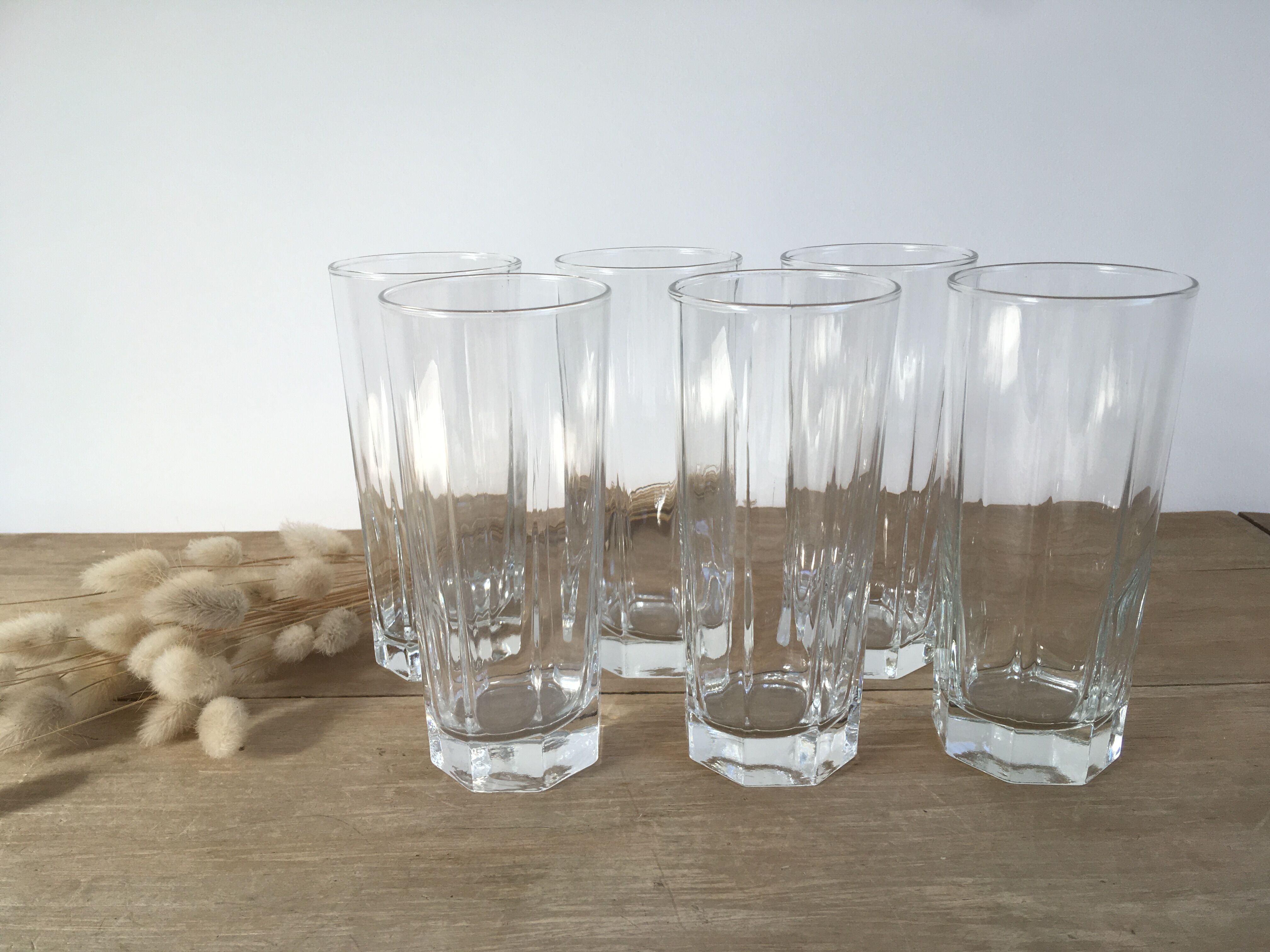 Water glasses / octagonal base juice
