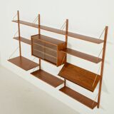 Danish vintage teak wall unit attributed to Preben Sorensen, 1960s