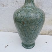 Vase  Art déco en grés de Pierrefonds cristallisé vert