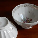 2 French JW porcelain milk coffee bowls