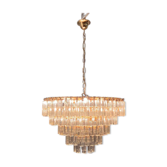 Italian murano glass prism triedri chandelier from venini