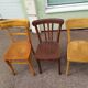 Set of 10 wooden bar bistro chairs - old - vintage