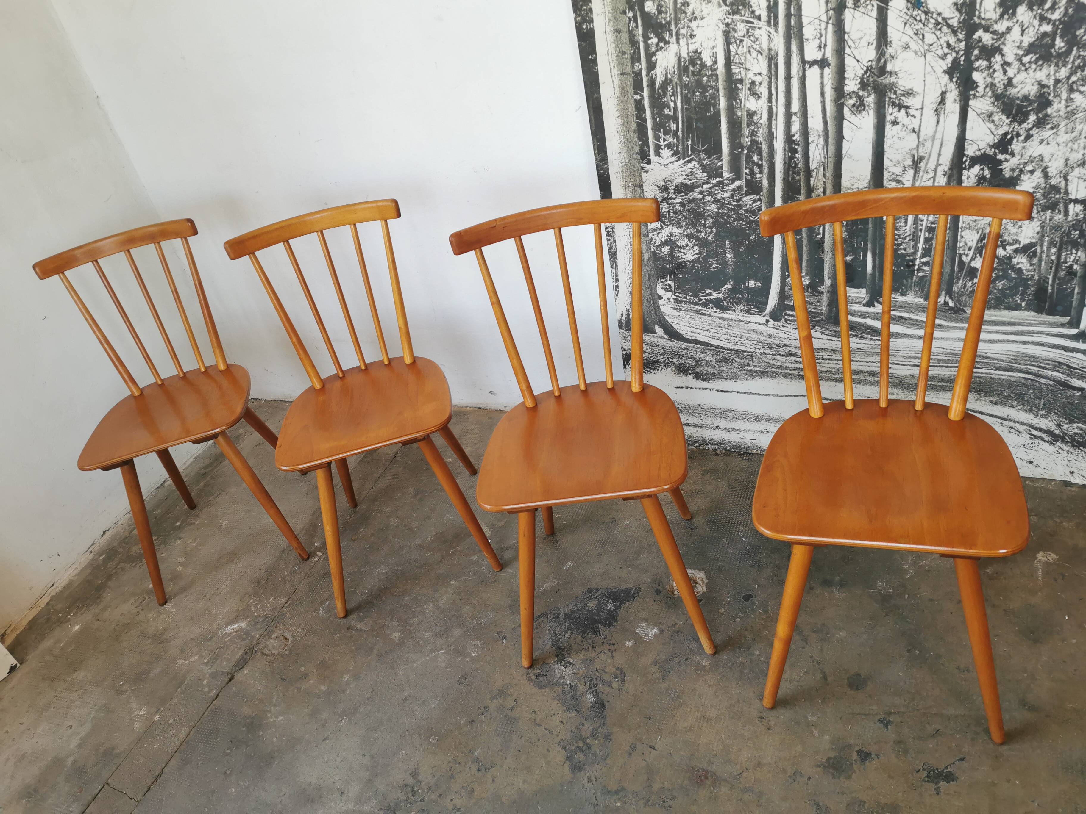 Set of 4 vintage bar bistro chairs