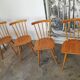 Set de 4 chaises bistrot à barreaux vintage