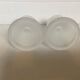 Pair of frosted glass candle holders