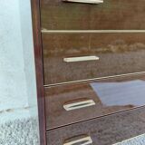 Vintage chest of drawers with spindle feet, mirror effect