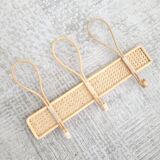 Rattan wall-mounted coat rack