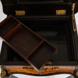 Blackened Natural Wood Worker - Rosewood Marquetry - Louis XV Style - Period: XIXth