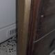 Louis Philippe fireplace mirror, old wood and stucco, mercury ice cream