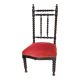 Chaise Prie Dieu Napoléon III bois noir velours rouge 1900