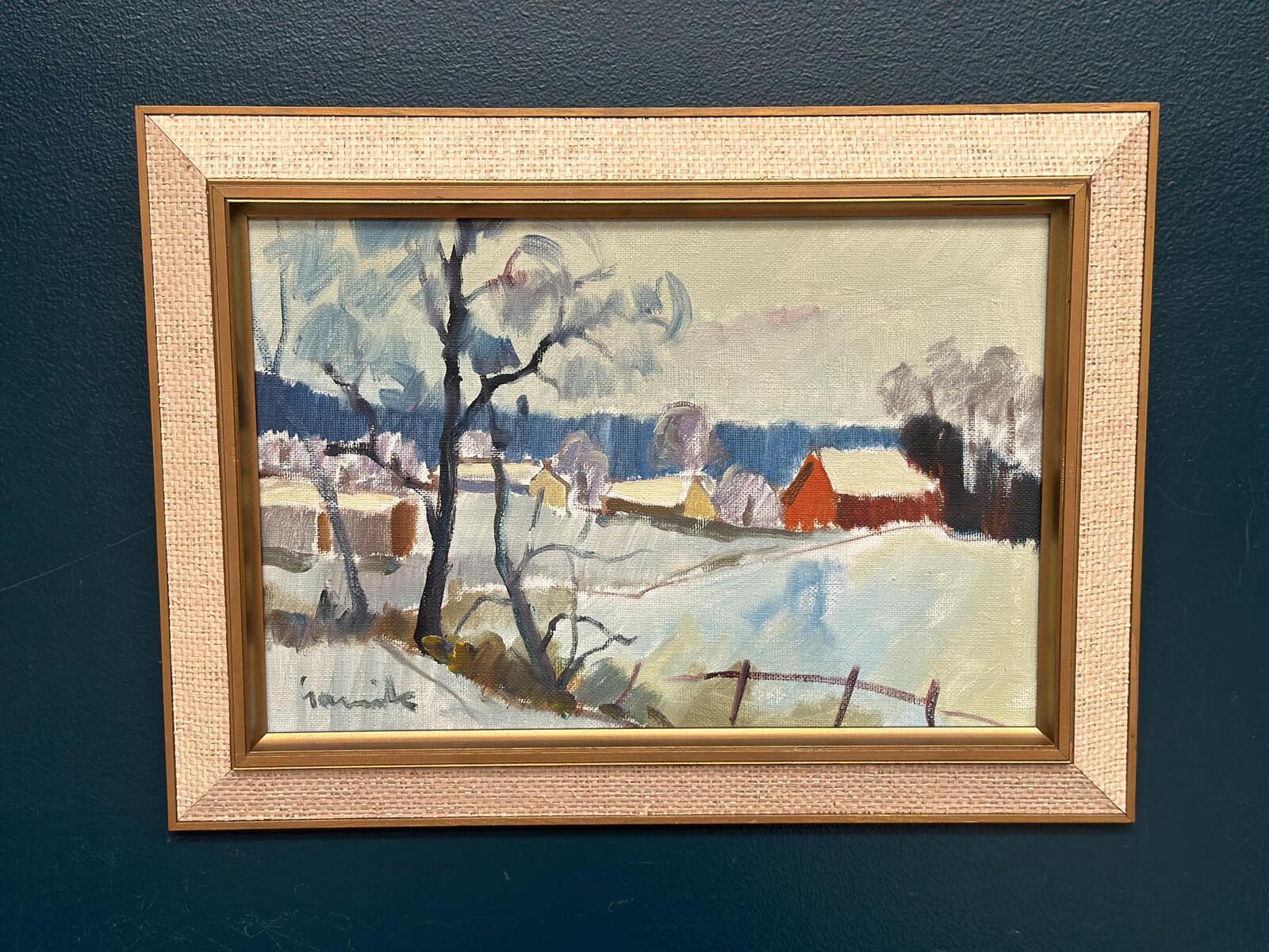 Original Swedish Oil On Canvas – “Dalslandsvinter” By Tage Gavik – Signed – Vintage & Framed – 50 × 37 Cm (19.7" × 14.6")