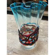 Impressive rostrato orange murano glass vase like venini ercole barovier style