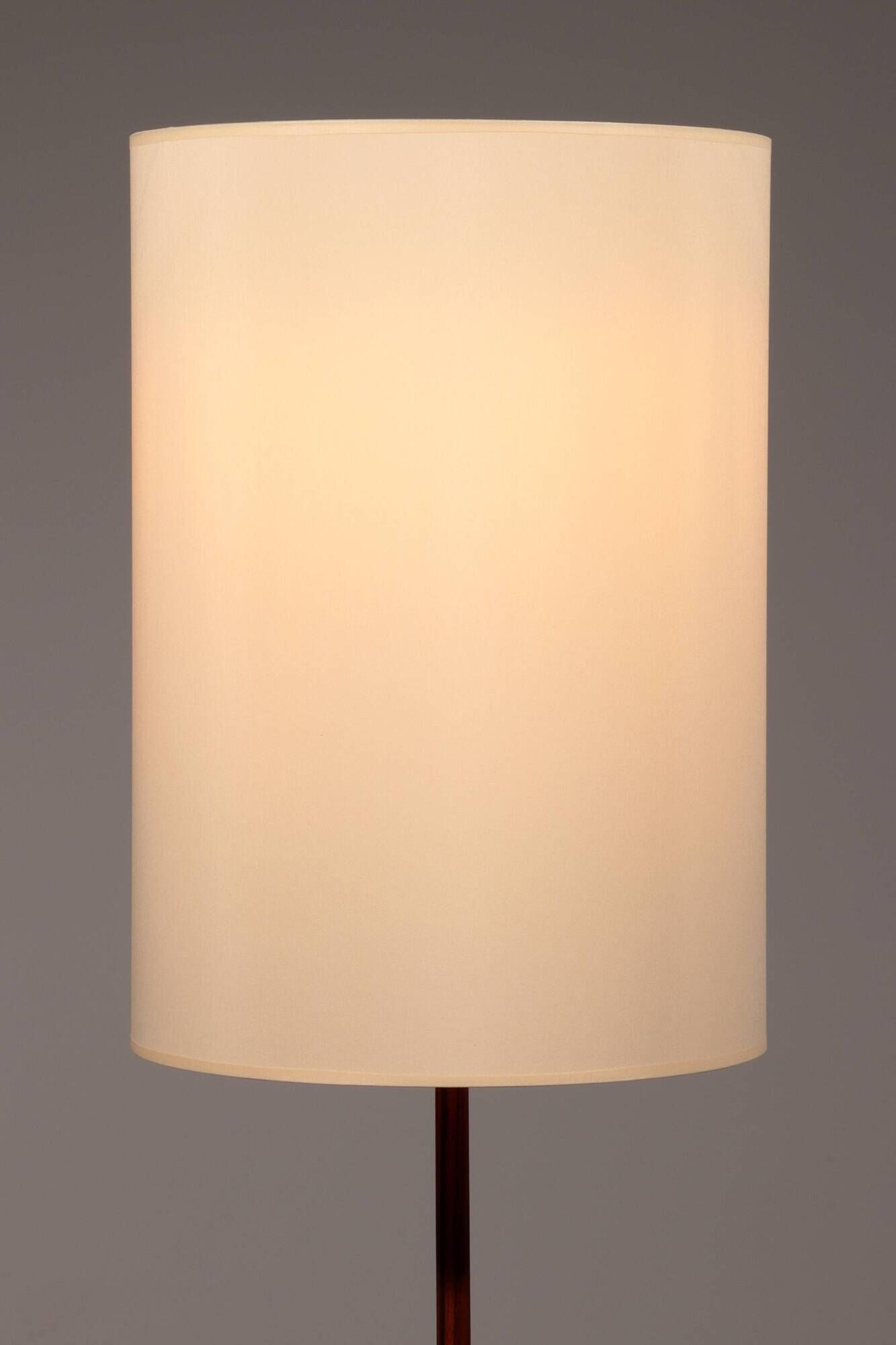 Temde teak and metal floor lamp with a new custom lampshade – 1960s elegance