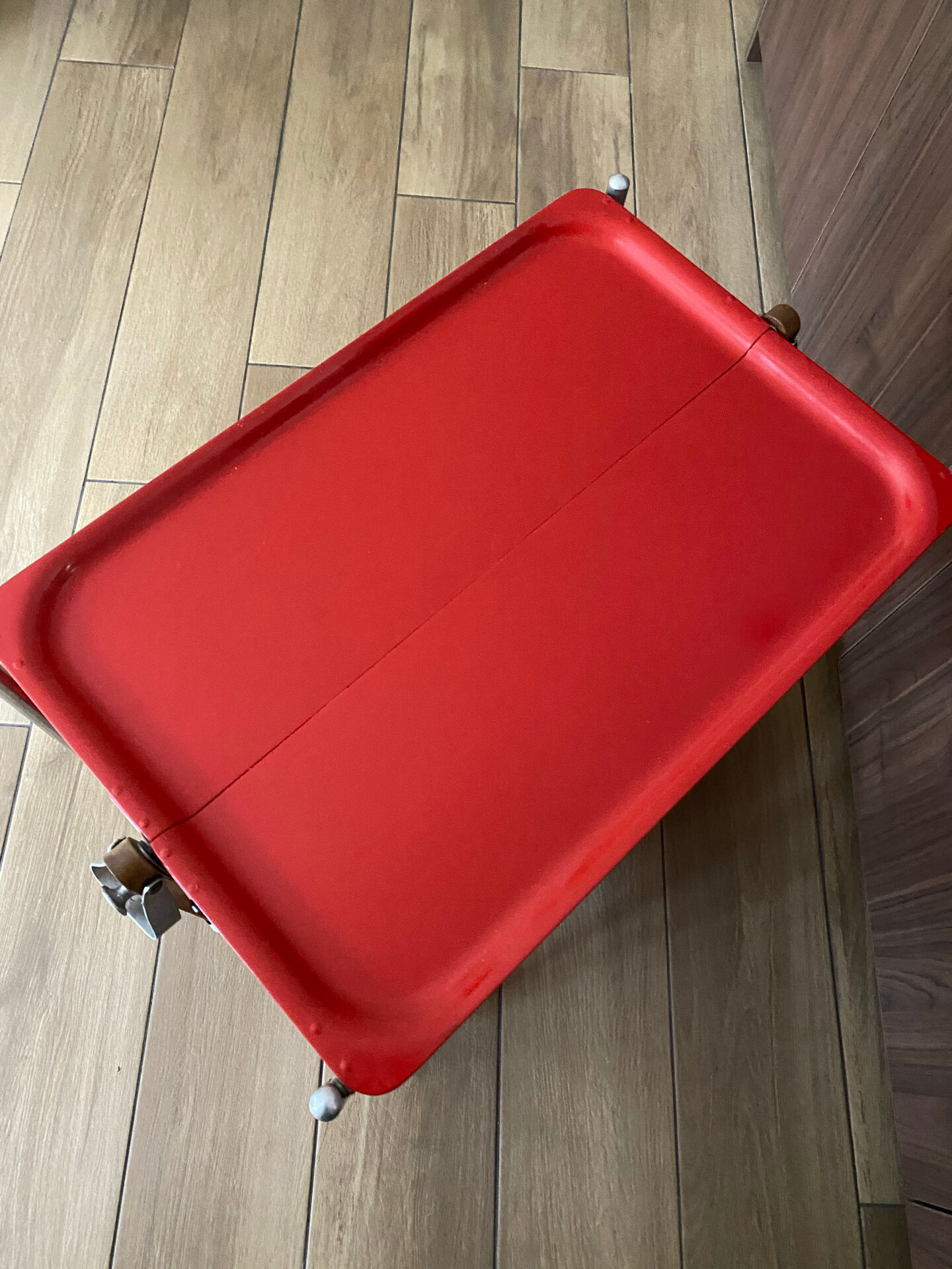 Service trolley rolling table Platex Textable red 70s Space Age