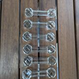 Ensemble de 6 anciens porte-couteaux en verre ou cristal à pointes de diamant