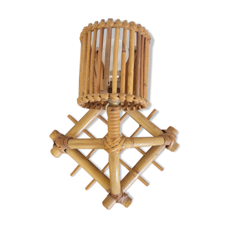 Vintage rattan wall lamp