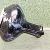 Blue flamed stoneware vase, Art Nouveau style, Reflex