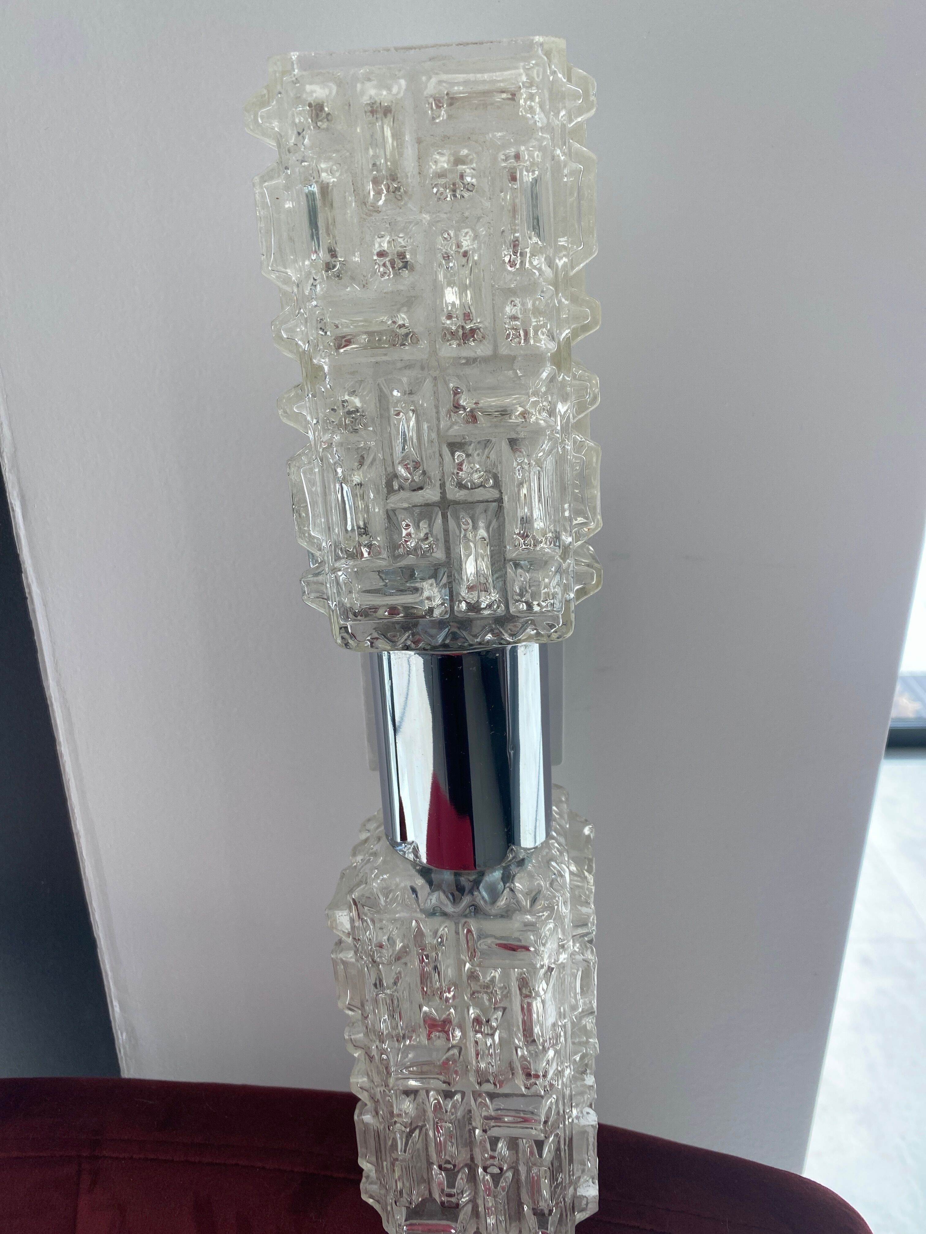Applique vintage verre et chrome