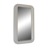 Miroir mural en plastique blanc style Space Age vintage Mid-Century Modern (MCM), Yougoslavie, années 1970