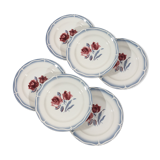 Set of 6 dinner plates by Digoin named Alesia