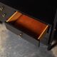 Striking 20thc italian ebonised etageres with open back & storage c.1970