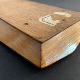 Wooden pencil holder with brass inserts, NINETEENTH