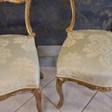 Pair of 19th century gilded wooden chairs