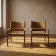 Pair of vintage wooden armchairs with leather upholstery, 20th century, 75 × 56 × 65 cm
