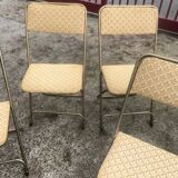 Set of 4 vintage folding chairs / 70's theater armchairs