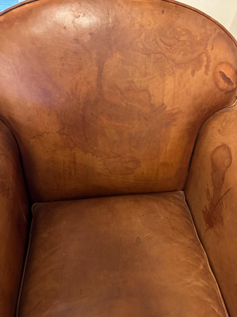 Leather club armchairs