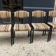 4 Self chairs in wood and fabric