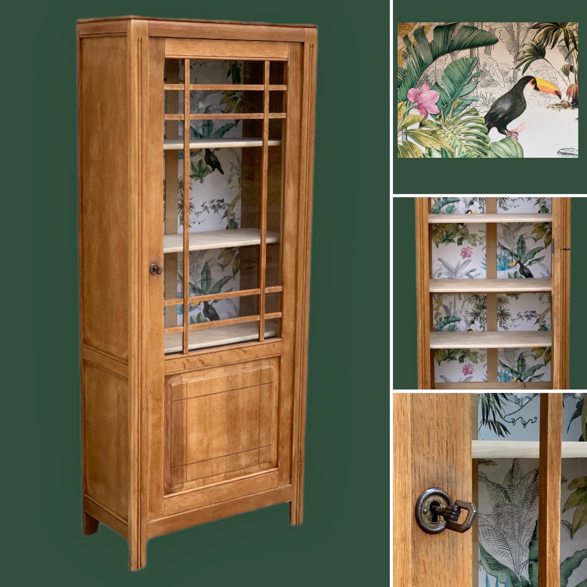 Parisian glazed wardrobe raw wood 1930