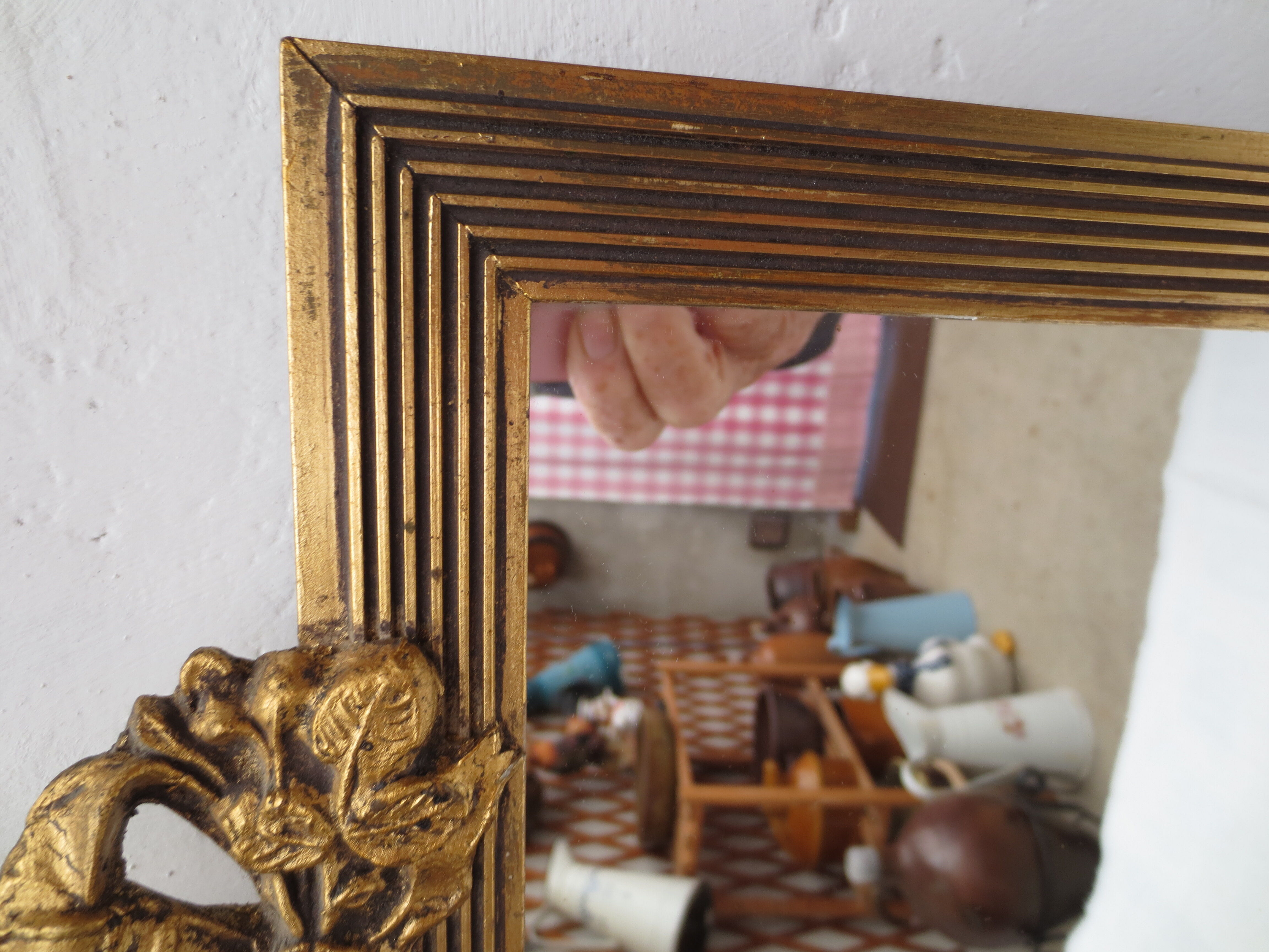 Rectangular mirror gilded tower 25x39cm