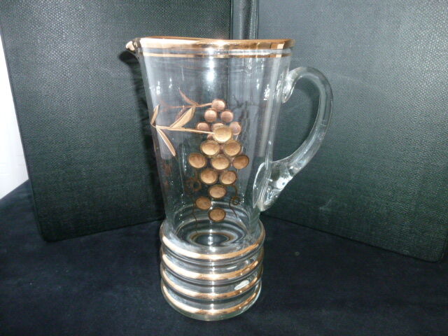 Decanter pitcher or orangeade in blown glass Vintage 1.7 l