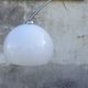 Chrome arc floor lamp with white globe, Space Age style from the 70s, BVH edition.