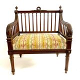 Old Louis XVI style armchair with wide seat