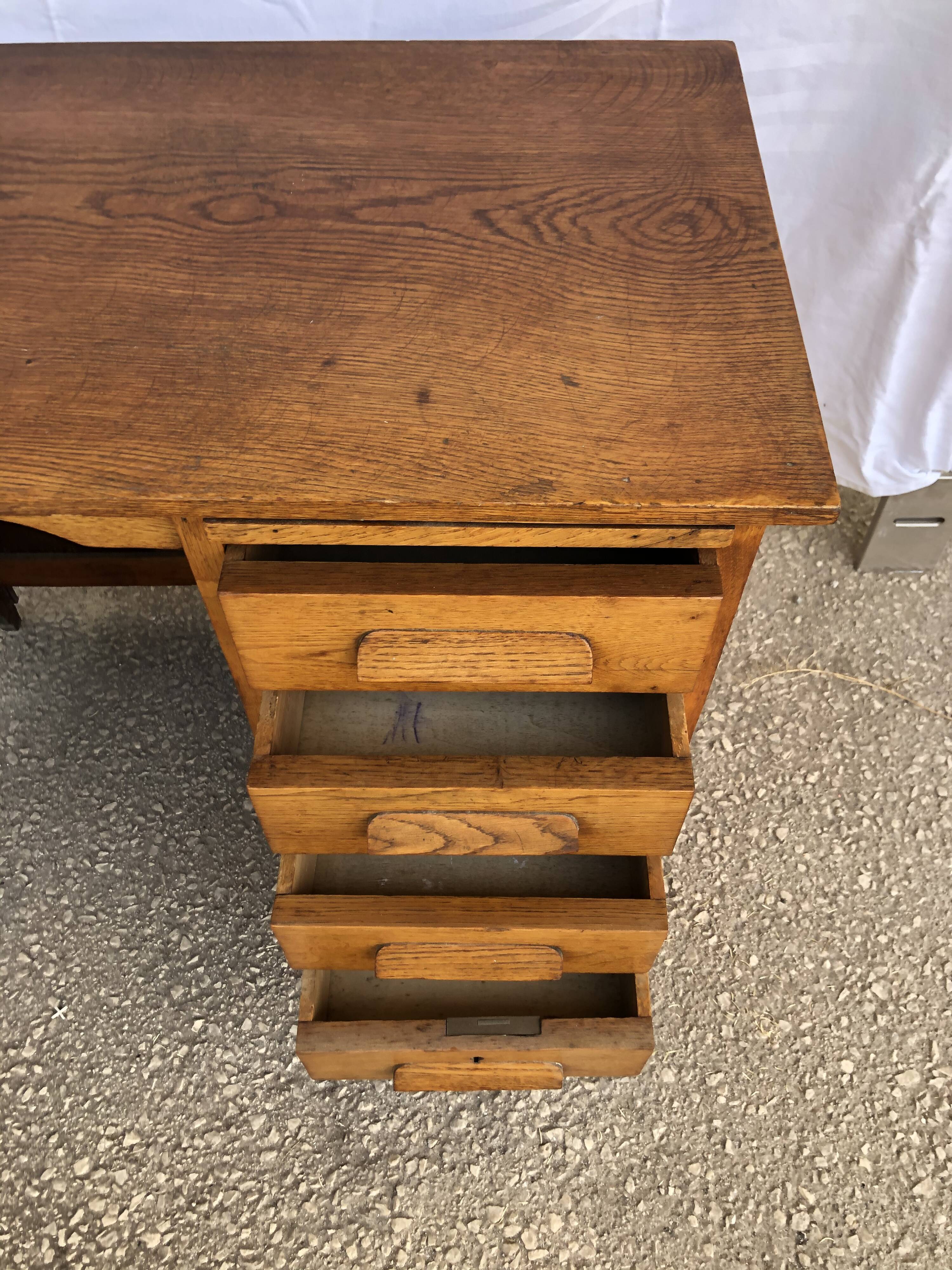 Children's desk 50s in oak and beech