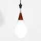Suspension scandinave teck et verre opalin