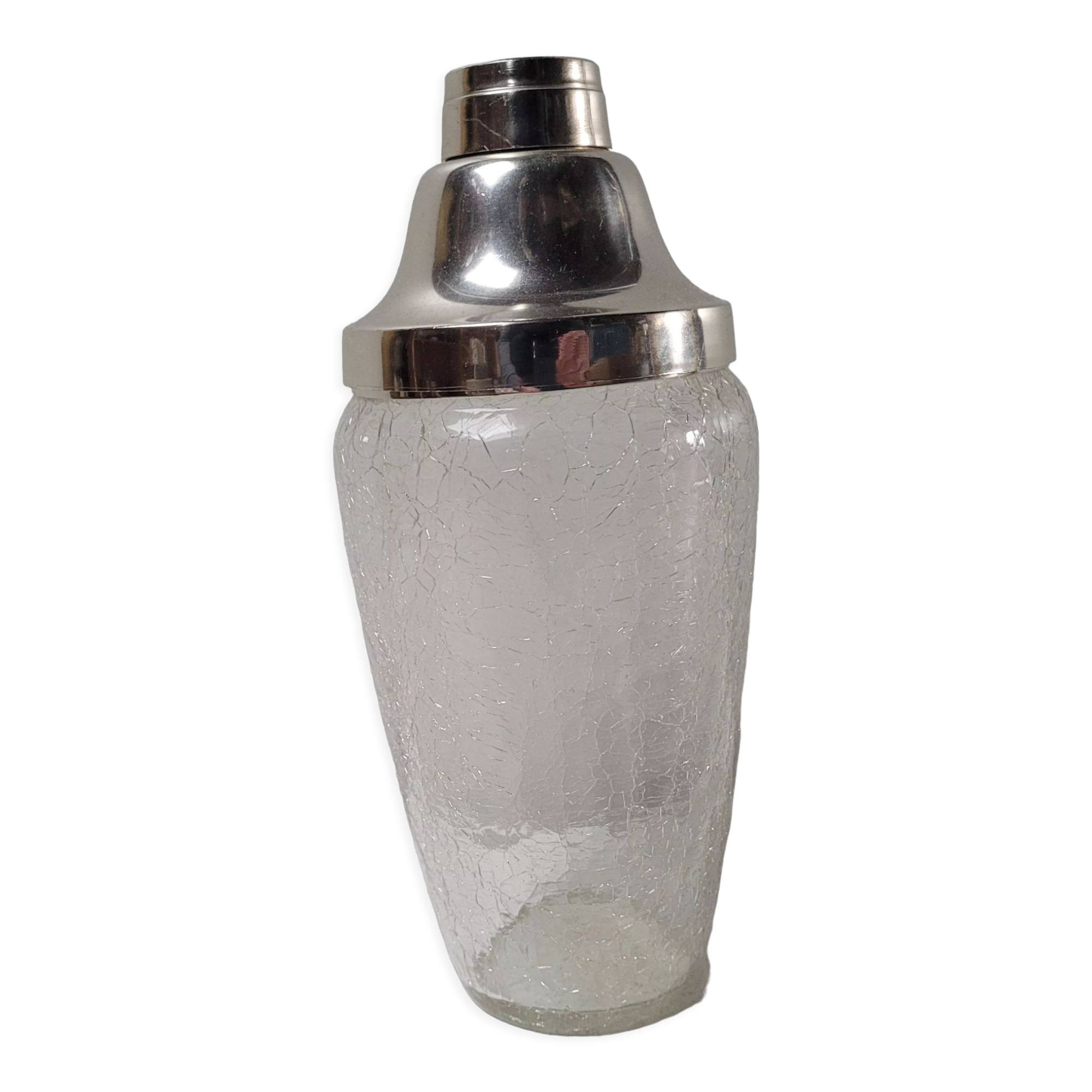 Chiseled glass cocktail shaker