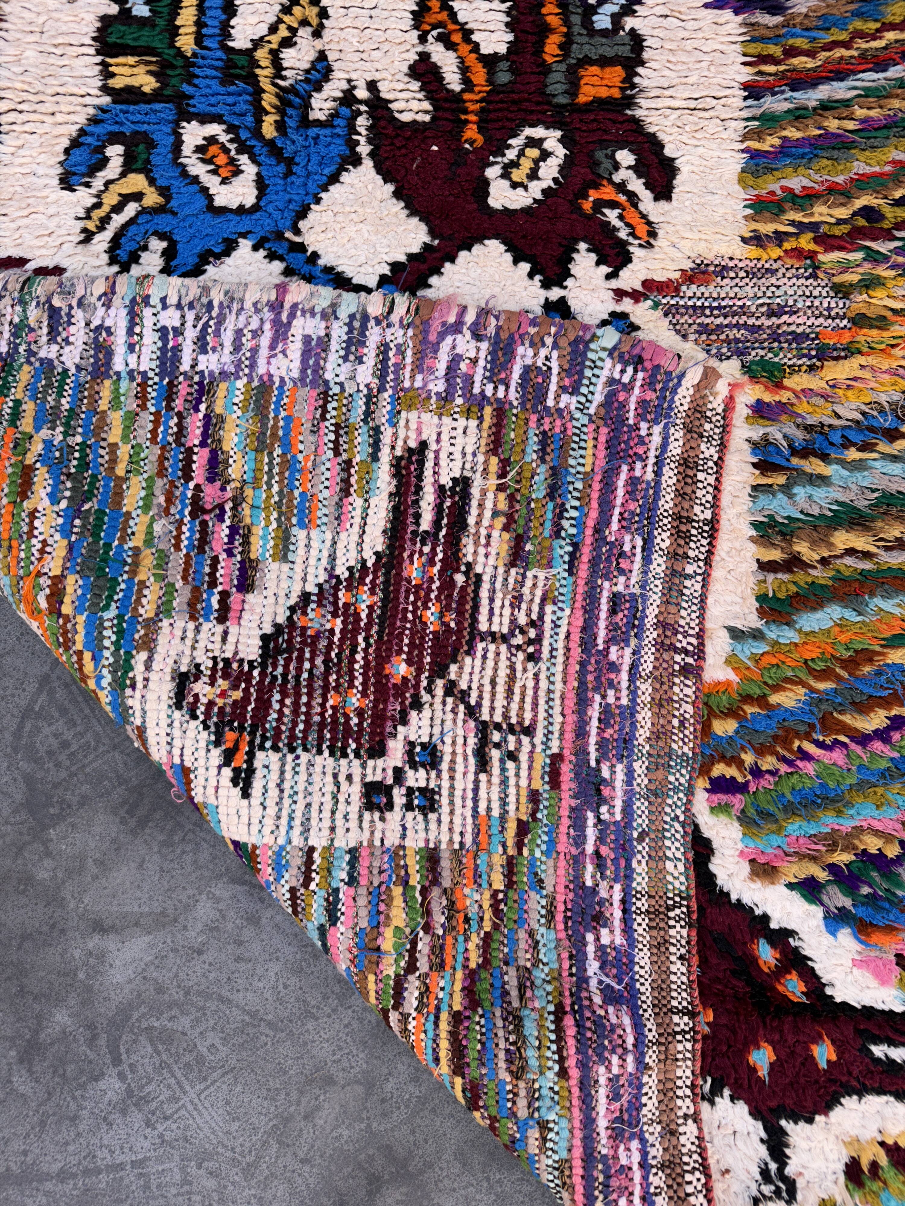 Colorful Boucherouite Azilal Moroccan rug - 97 x 184 cm