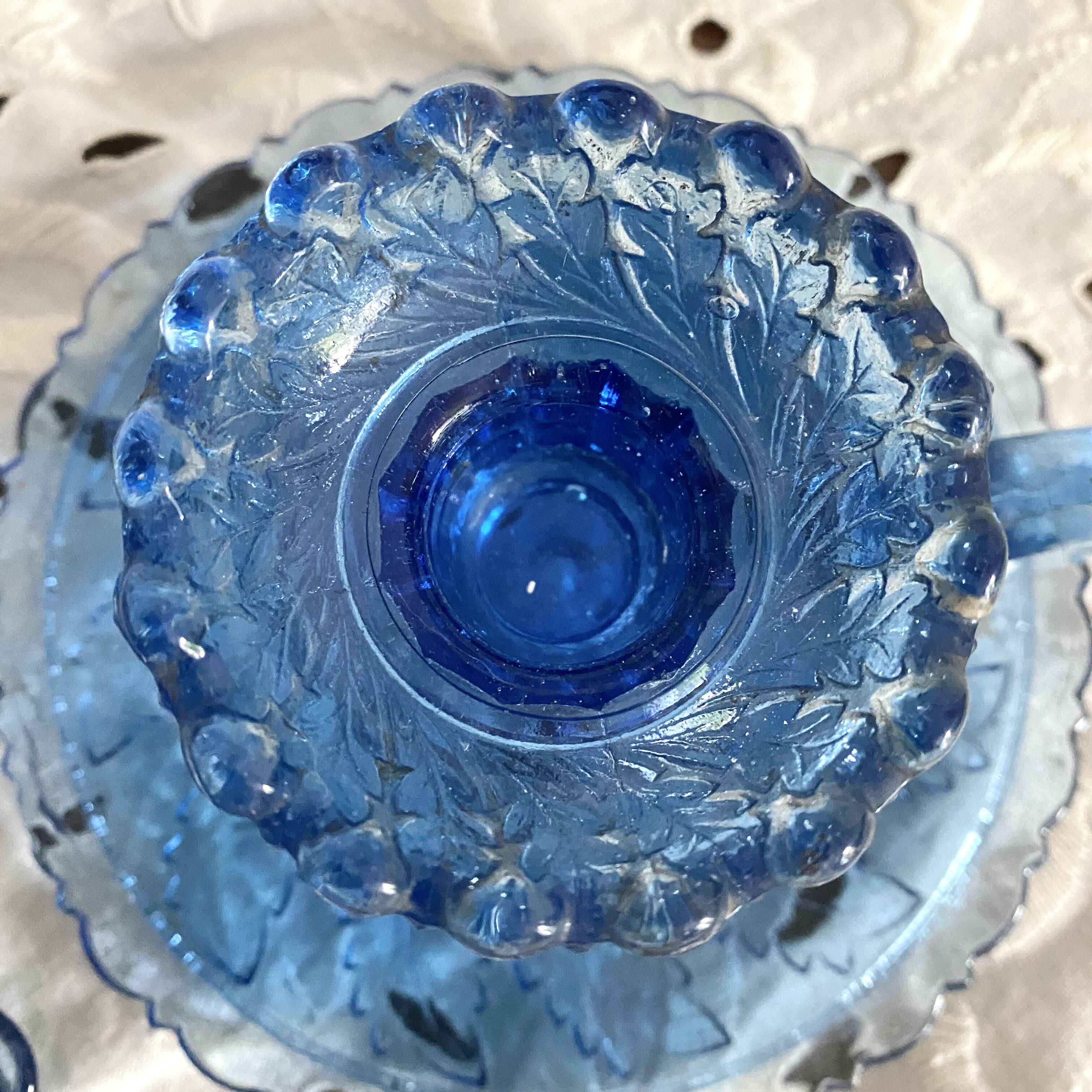 Pair of glass candlesticks