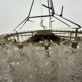 Glass Tubes Chandelier Flush mount from Doria Leuchten, 1960s