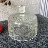 Cloche à fromage en verre moulé art déco