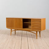 Scandinavian oak sideboard with sliding doors and 4 drawers